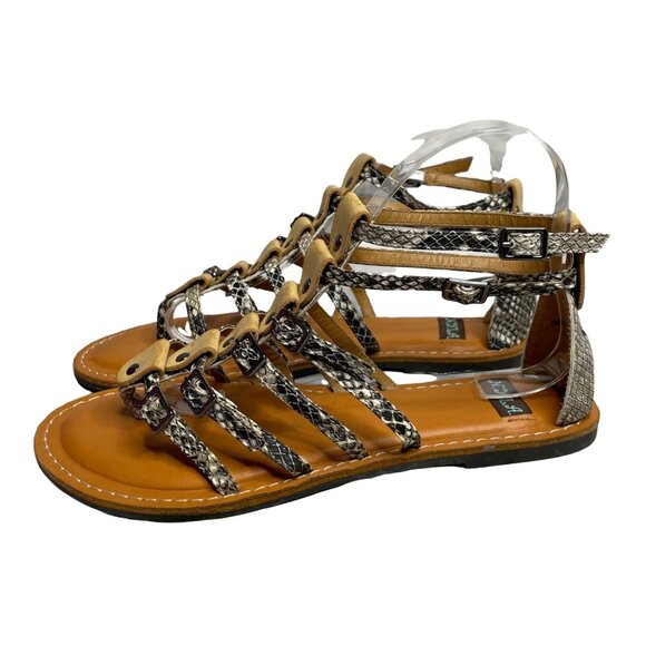 NYLA 7 Sumia gladiator sandals tan snake - Picture 4 of 10